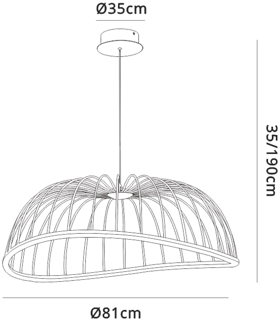 Celeste Pendant 81cm Round 40W LED White M6680  Mantra Celeste